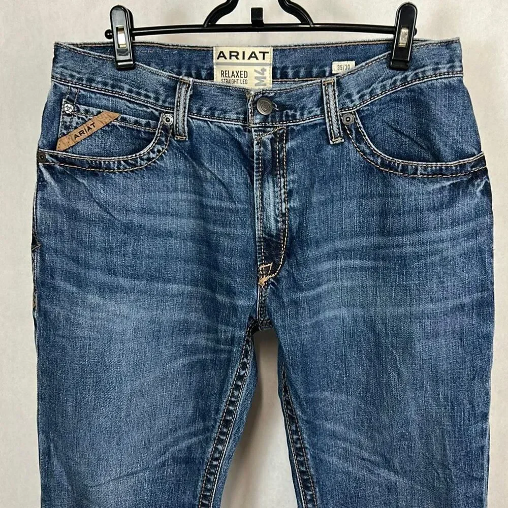 Ariat M4 Denim Jeans Relaxed Straight Leg Mens Sz 35x30
